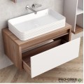 Долен шкаф за баня 80cm, бял/дървесен цвят, Inter Ceramic ICP 4540-80
